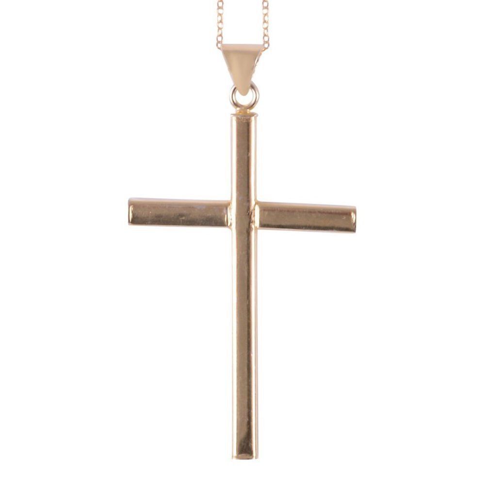 Cross Pendant 14K Yellow Gold Over Sterling Silver
